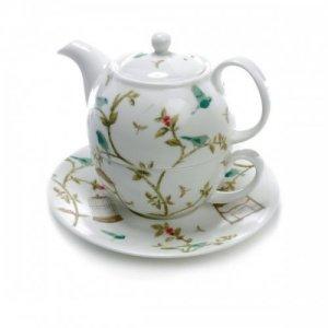 ROY KIRKHAM FINE BONE CHINA | BIRDCAGE WALK TEA FOR ONE TEAPOT WITH CLASSIC CUP & SAUCER